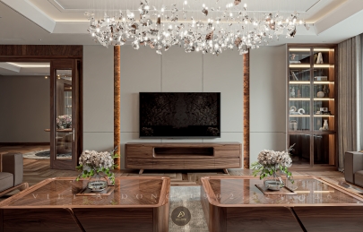 Kích thước kệ tivi phòng ngủ, phòng khách bằng gỗ óc chó  